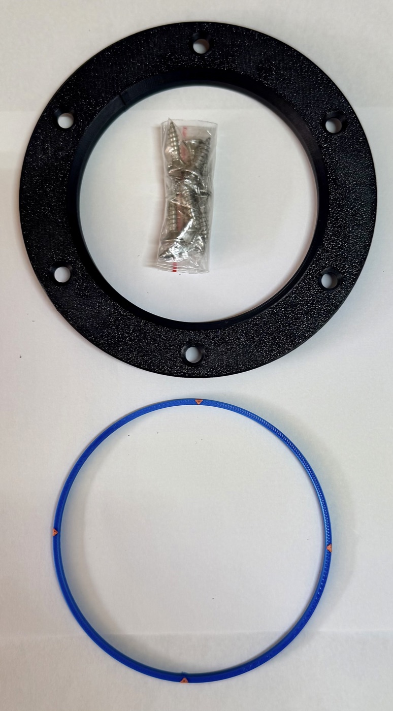80 mm Round PVC inlet kit: inlet, cutting template and screws